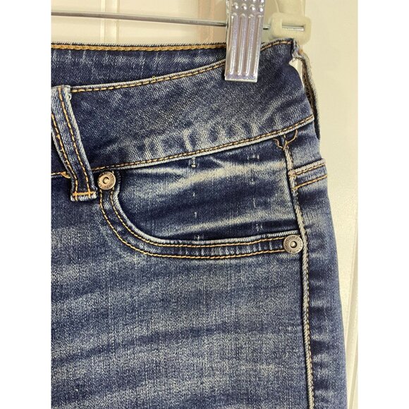 Maurices Womens Medium Wash Frayed Hem Skinny Jeans L-R Cotton Blend - Picture 4 of 12